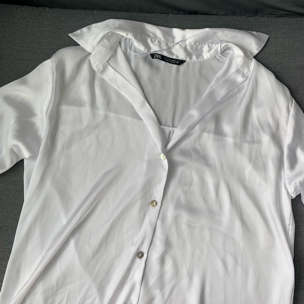 Zara Satin Effect Basic Shirt